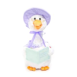 Cuddle Barn - Mother Goose Read-Along (Periwinkle) | Animated Bird Plush with Mouth Movement Recites 7 Nursery Rhymes, Comes with Board Book, 14 inches