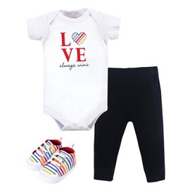 Little Treasure Unisex Baby Cotton Bodysuit, Pant and Shoe Set