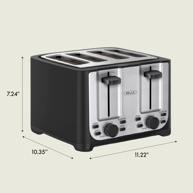 BELLA 4 Slice Toaster with Auto Shut Off - Extra
