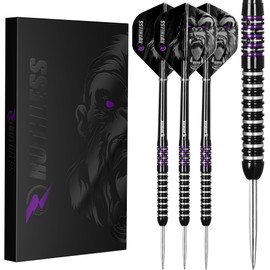 RUTHLESS | Animal Darts Set | Steel Tip | 90% Tungsten Barrel | Dart Flights and Stems Included | Available in Multiple Designs and Weights. (Gorilla, 24g)