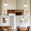 WEIYOUDJ Plug in Pendant Light Alabaster Glass Shade Hanging Lamp
