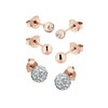 Elli Women's Earrings Set of 3 with Crystals in 925