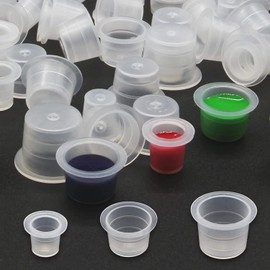 302 Stück Tattoo Ink Caps Set, Unihuby 300pcs Tattoo Farbekappen S M L Gemischte und 2 Ink Caps Holder Tattoo Ink Cups Tattoo Kappen Tattoo Farbe Tattoo Zubehör