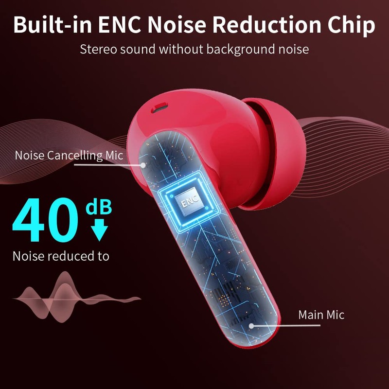 Wireless Earbuds, Bluetooth 5.3 Headphones In Ear with 4 ENC