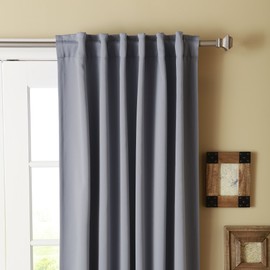 Best Home Fashion Thermal Insulated Blackout Curtains - Back Tab/ Rod Pocket - Grey - 52" W x 102" L - (Set of 2 Panels)