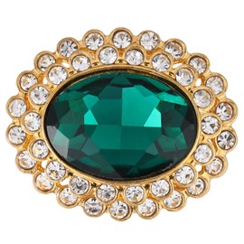 Rytenz 2 Pcs Rhinestone Buttons, Crystal Embellishments Buttons for Clothing Jewelry Making DIY Decoration Bottons for Sewing Crafts Wedding Bridal (Green)