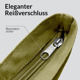 Emma Jonasson Women's Large Shopper Bag with Zip - Jute Bag with Inner Pocket - Esthetic Tote Bag Women - Bags Women's Large Fabric Bag for Shopping Work University School, Green Small