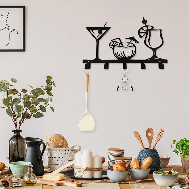 Xedatric Space-Saving Kitchen Towel Hooks Set - Decorative Wall Hooks