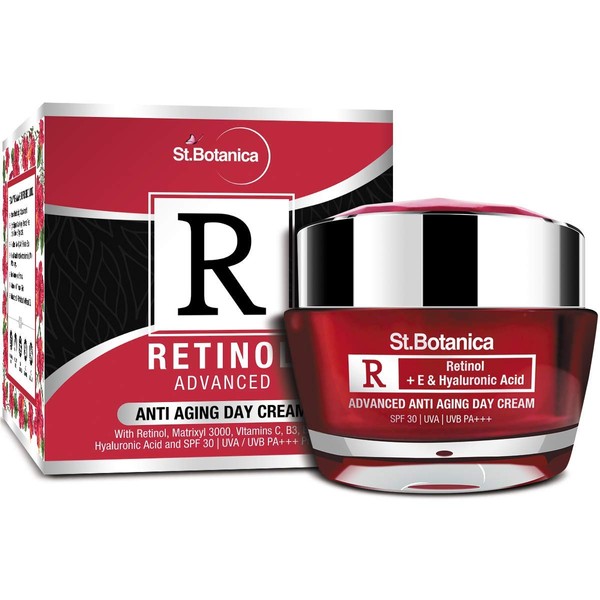 StBotanica Retinol Advanced Anti-Aging Day Cream SPF 30, UVA/UVB PA+++, 50g - Smooth, Firm & Hydrate Aging Skin