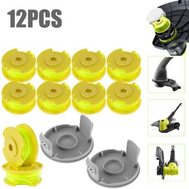 Txkrhwa 12Pcs Weed Wacker String Compatible with AC80RL3 Sturdy Trimmer String with Covers 2mm/0.08inch Trimmer Spool Replacement Weed Trimmer Line Grass Trimmer String for Trimming