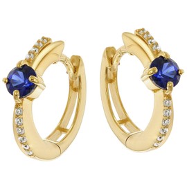 trendor Damen-Ohrringe 925 Silber Vergoldet Creolen Ø 15 mm zauberhafter Ohrschmuck für Frauen, wunderschöne Geschenkidee, 68975