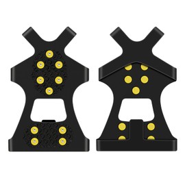 SING F LTD 1 Pair Ice Snow Grips Shoe Spikes Anti-Slip Rubber Traction Cleats Crampons with 20 Steel Studs for Walking on Snow and Ice Snow Shoveling L(42-46)