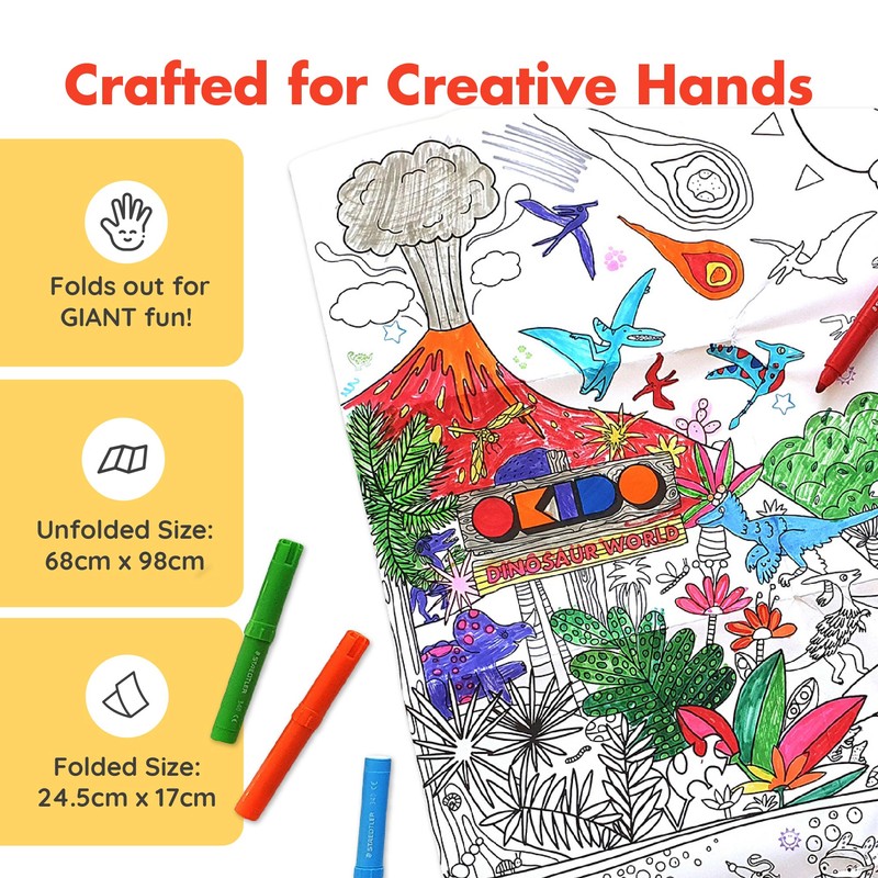 Messy goes to OKIDO - Dinosaur Colouring Sheets for Kids