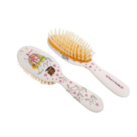 Rock & Ruddle Soft White Natural Boar Bristle Hairbrush for Babies and Young Children (Baby 6.9") - Perfect for Fine Hair Detangling and Smoothing - D