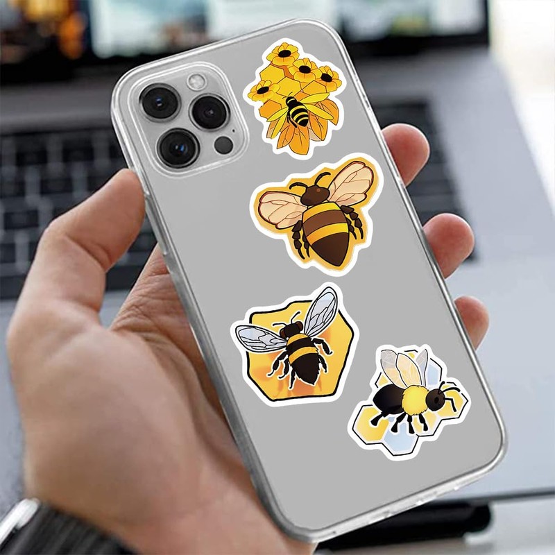 50PCS Cute Bee Sticker Pack – Kawaii Cartoon Bee, Honey,