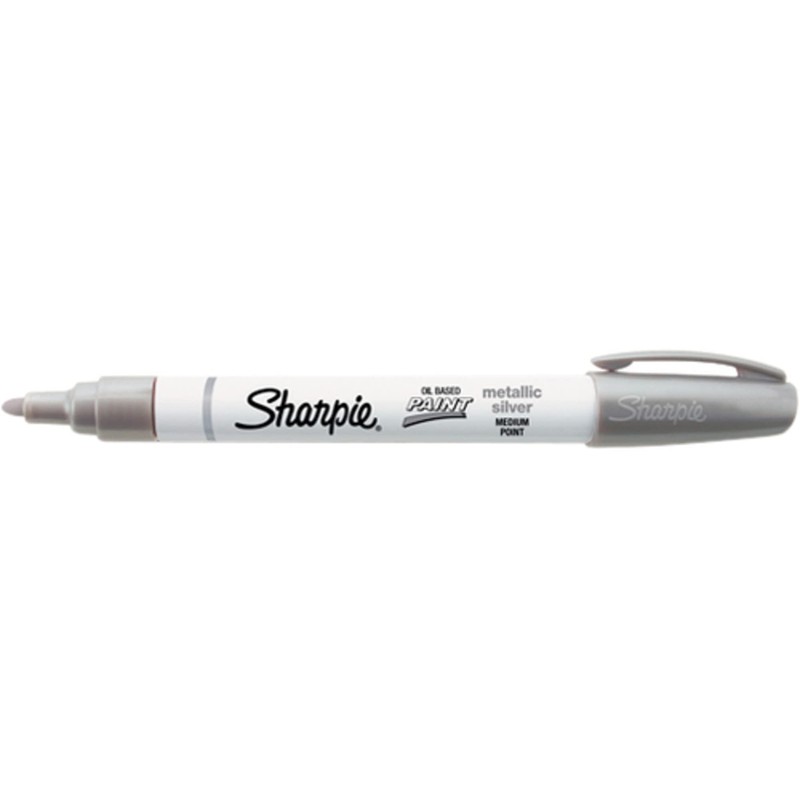 Sharpie Oil-Based Paint Marker, Medium Point, Metallic Silver, 1 Count