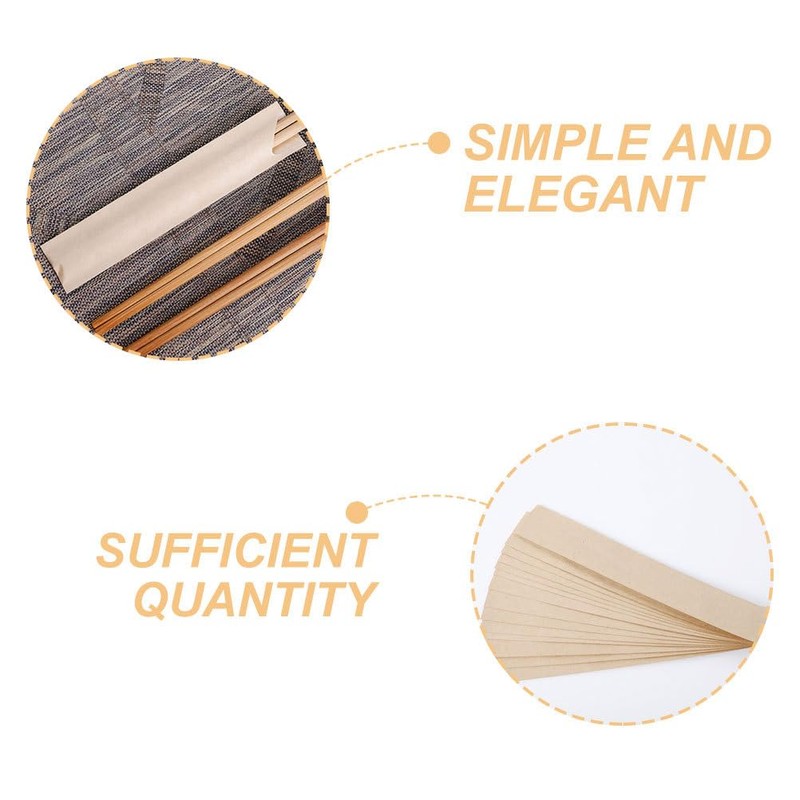 WRITWAA 200 Pieces Paper Chopsticks Set Cutlery Bag Bag Holder