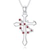 LEECCI Capricorn Cross Necklace 925 Sterling Silver Capricorn Pendant Zodiac