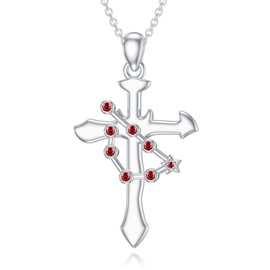 LEECCI Capricorn Cross Necklace 925 Sterling Silver Capricorn Pendant Zodiac Constellation Necklace Capricorn Cross Jewelry for Women