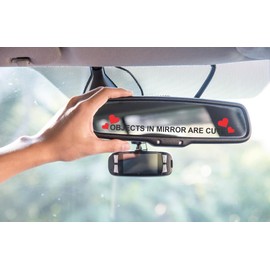 Pack 3 Objects in Mirror are Cute Vinyl Stickers, car Decals, Water Bottle Stickers, Waterproof Sticker for car, Laptop, Motivational, Bookish (objectss)