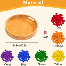 Losnakt Rainbow Style Mosaic Kits for Adults - DIY Glass Tile Tray Craft Kit, Creative Arts and Crafts for Home Decor, Easy DIY Gift & Hobby for Women & Beginners