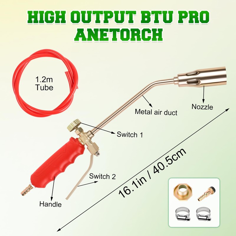 2025 New Propane Torch Weed Burner Kit, High Output Propane