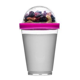 Sagaform SA5017122 Polysthyrene Plastic Yoghurt Cup with Storage, Pink