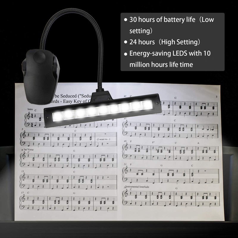 Super Bright Music Stand Light, Eye Caring Clip on Piano