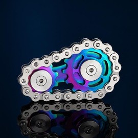 Bike Chain Sprocket-Inspired Fidget Spinner Toy for Stress Relief, Focus Improvement, and Muscle Stimulation for Ages 8+ Years - Color: Gold
