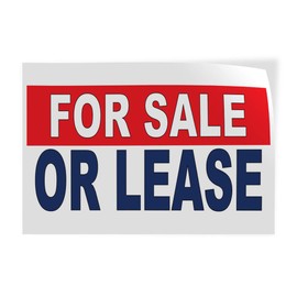 Decal Stickers Multiple Sizes for Sale Or Lease Red Blue Industrial Vinyl Safety Sign Label Business 12x8Inches