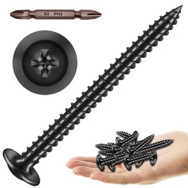 150Pcs #8 × 2" Black Screws for Wood, Phillips Truss Head Wood Screws, Quick Metal Self Tapping, Zinc Plated Steel, Truss Head Screws by Mywish