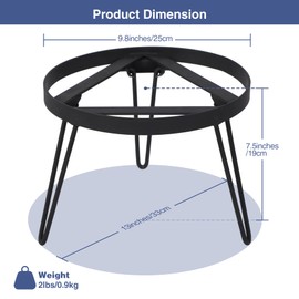 Lineslife Folding Campfire Grill Grate, Portable Iron Campfire Tripod for Dutch Oven Cooking, Open Fire Tripod Grill with Legs for BBQ Picnic Hiking, 9.8''