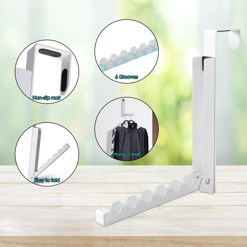 VIAV Design Foldable Over The Door Hooks Hanger Drying Laundry