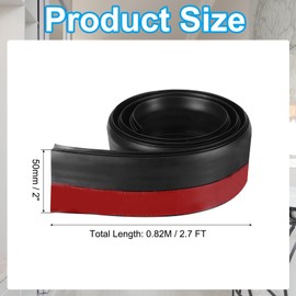 PATIKIL Door Draft Stopper, 2.7FT Silicone Under Door Strip Weather Seal Strong Adhesive Insulator Noise Stopper Cold Air Blocker, Black(2 Inch Wide)