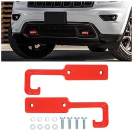 KUAFU Tow Hook Compatible with 2015-2023 Jeep Grand Cherokee Front Red Steel
