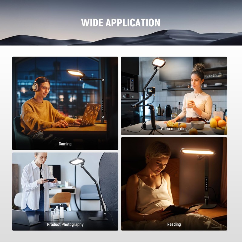 NEEWER Basics 16W Desktop LED Lamp for Home Office Video