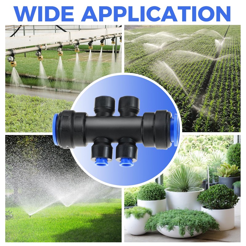 ETERMETA 8 Pcs 1/4 Inch Drip Irrigation 6-Way Splitter Connector
