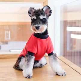 ANIAC Fall Sweater for Small Dogs & Cats - Fleece Dog/Cat Shirt with Sleeves - Warm Autumn Puppy Sweatshirt & Cat Hoodies - Red, X-Small (2-44 LB)