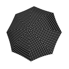 Doppler Fiber Magic Black & White Automatic Umbrella Duomatic Umbrella 7441465BW, Colour: Dots, Dots, Small