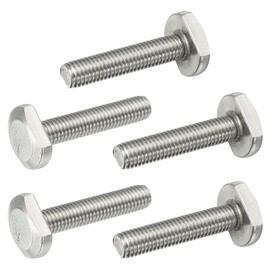 PATIKIL M8 x 40 mm T Slot Bolts, 5 Pcs 304 Stainless Steel Drop-in Bolt T Shape Stud Sliding Screw Metric Thread Hammer Head Bolt for T Track, Silver