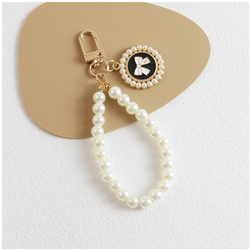 Cute Keychain Girly Keychains for Car Keys Pearl Bow Keychain