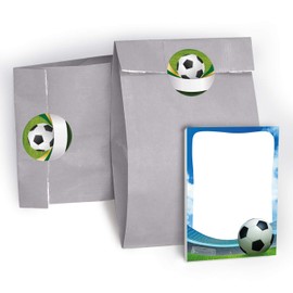 JuNa-Experts Party Bag Children's Birthday Football Boys Football Bookmark Note Pads Gift Bags Stickers Party Gifts Children, Cool