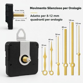 Medrialife Movimento al Quarzo,Meccanismo Orologio da Parete,Meccanismo Per Orologio,Orologio oro meccanismo per la riparazione di orologi fatti in casa