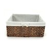 KINGWILLOW Rectangular Woven Seagrass Storage Bins with Handle, (Water Hyacinth,