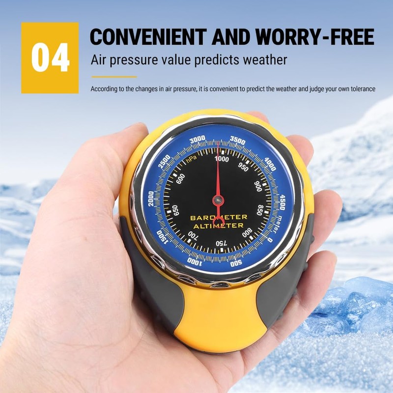 Uadme 4 in 1 Digital Mini Compass Altimeter Thermometer Barometer