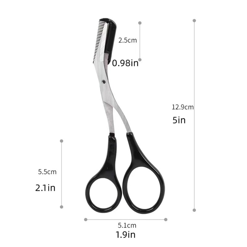 XUJINCN Eyebrow Trimmer Scissors，Eyebrows Scissors with Comb(Detachable)， Eyebrows Grooming Tool