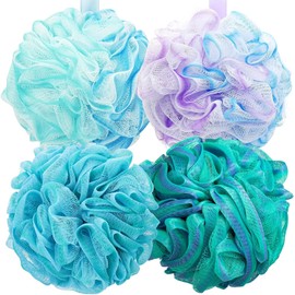 Juego 4 Esponjas de baño, Esponja exfoliante corporal, Esponja baño suave para Hombres y Mujeres, Limpieza Profunda Esponjas Exfoliantes,juego de loofah sponge suave extra grande - 75g
