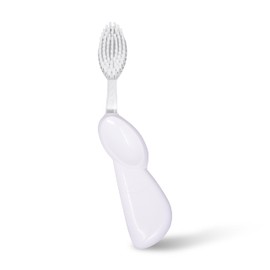 RADIUS Toothbrush Big Brush with Replaceable Brush Head BPA Free ADA Accepted - Right Hand - Pastel White Brush with Pastel White Case