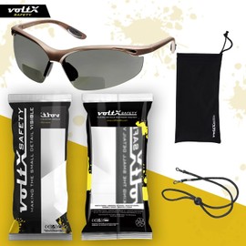 voltX 'CONSTRUCTOR' POLARISED BIFOCAL Reading Safety Glasses (+3.0 Dioptre) ANSI Z87.1+ & CE EN166F certified/Cycling Sports Glasses includes microfibre bag and safety cord + UV400 lens