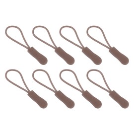 uxcell 50Pcs Zipper Pulls Replacement, Zipper Pull Cord Extender, Fix Tab Tag Extender for Luggage Backpack Jacket Handbags, 63.3mm Brown